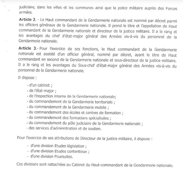 Macky Sall signe un décret mettant la Gendarmerie comme partie intégrante de l’armée
